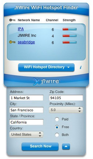 JiWire Wi-Fi Hotspot Finder